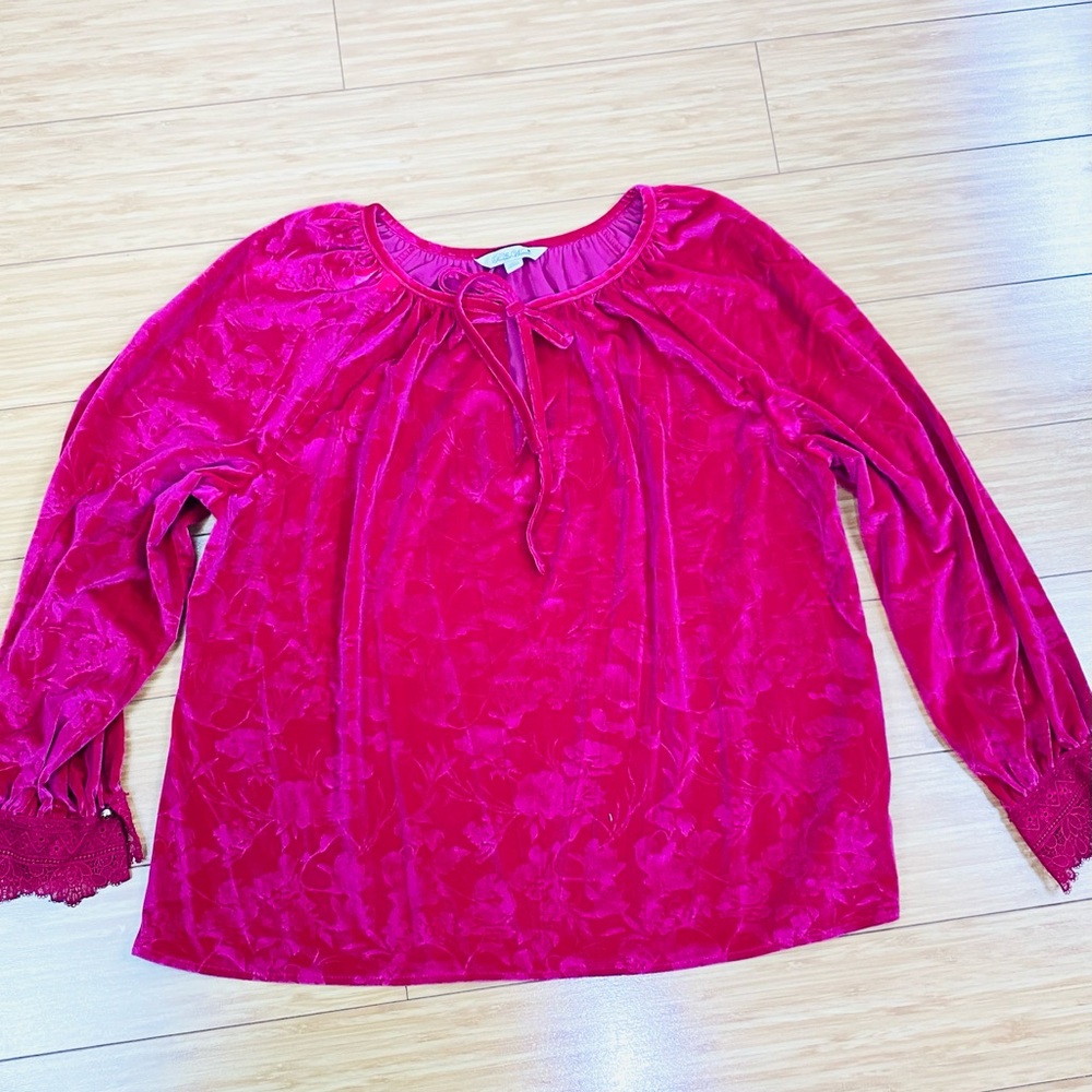 The Pioneer Women Hot Pink Velour Sweater Size Large